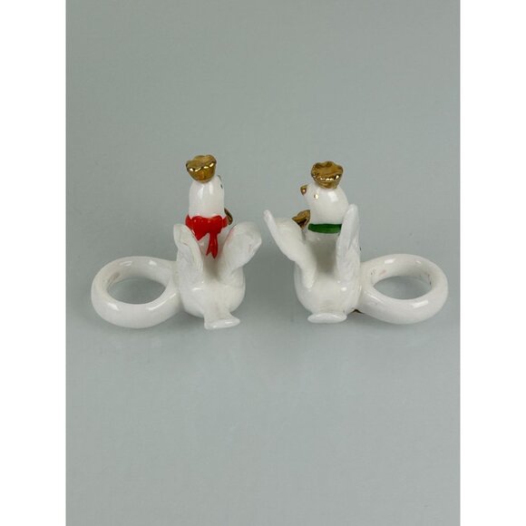 Napcoware Dove Taper Candle Huggers Christmas Holiday Decor Ceramic Taiwan VTG - Picture 8 of 16